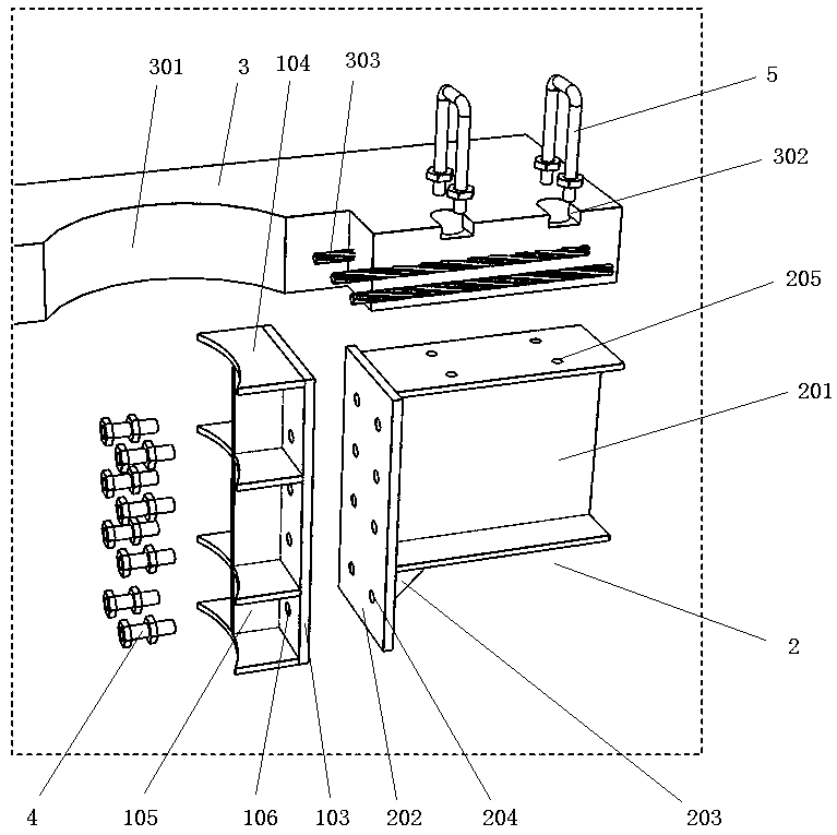 Detachable assembly type steel pipe concrete column-composite beam node and construction method thereof