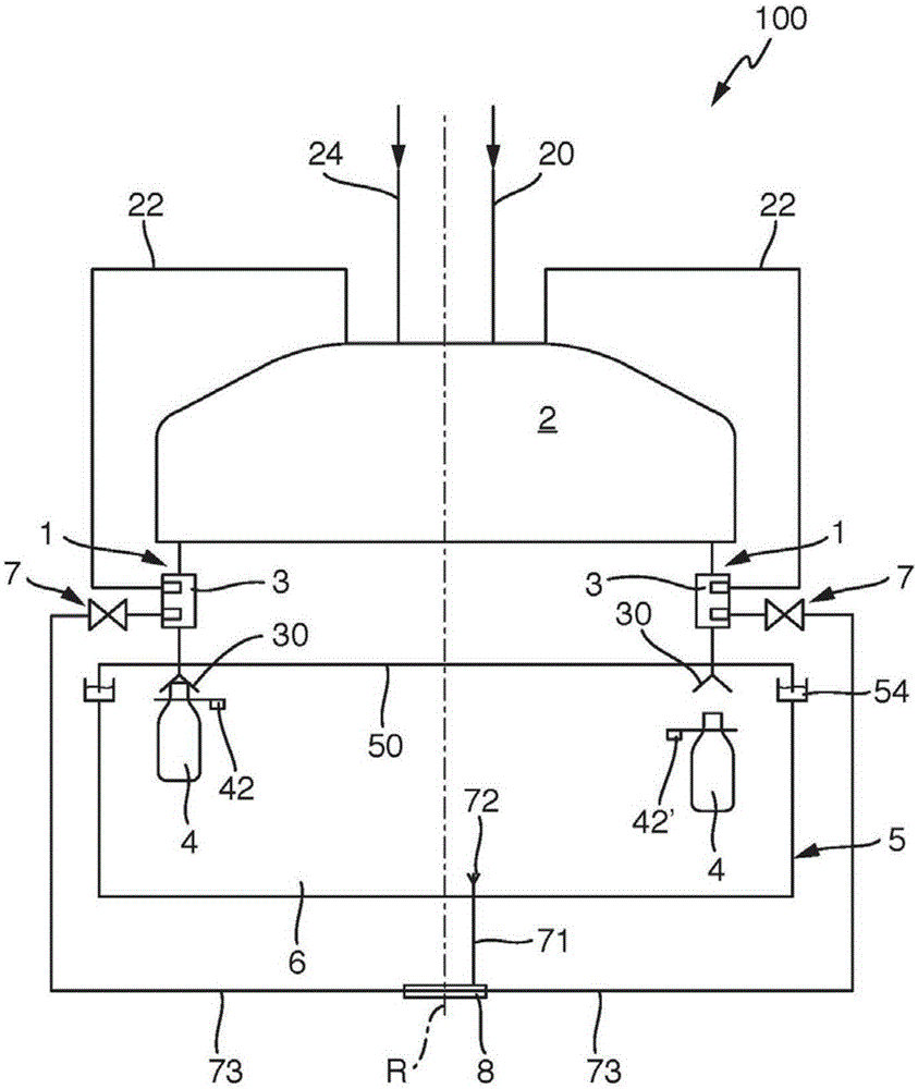 Device and method for filling a container with a carbonated filling product