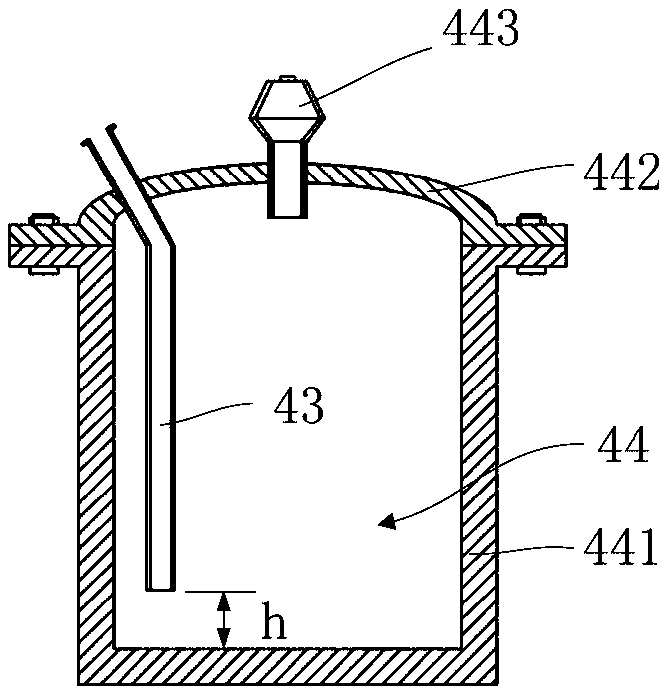 Oil discharging system exhauster and oil discharging system