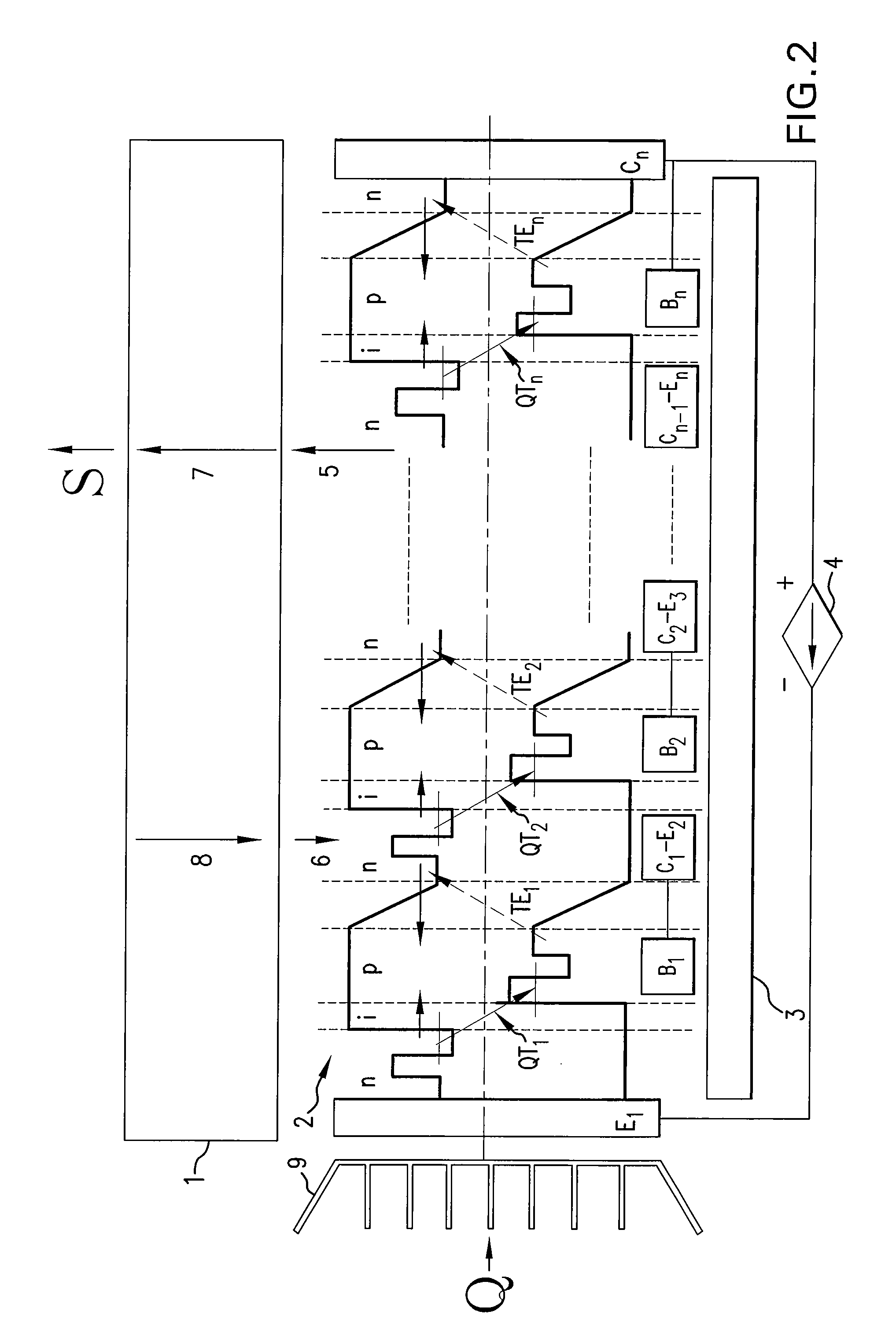 Transversal quantum heat converter