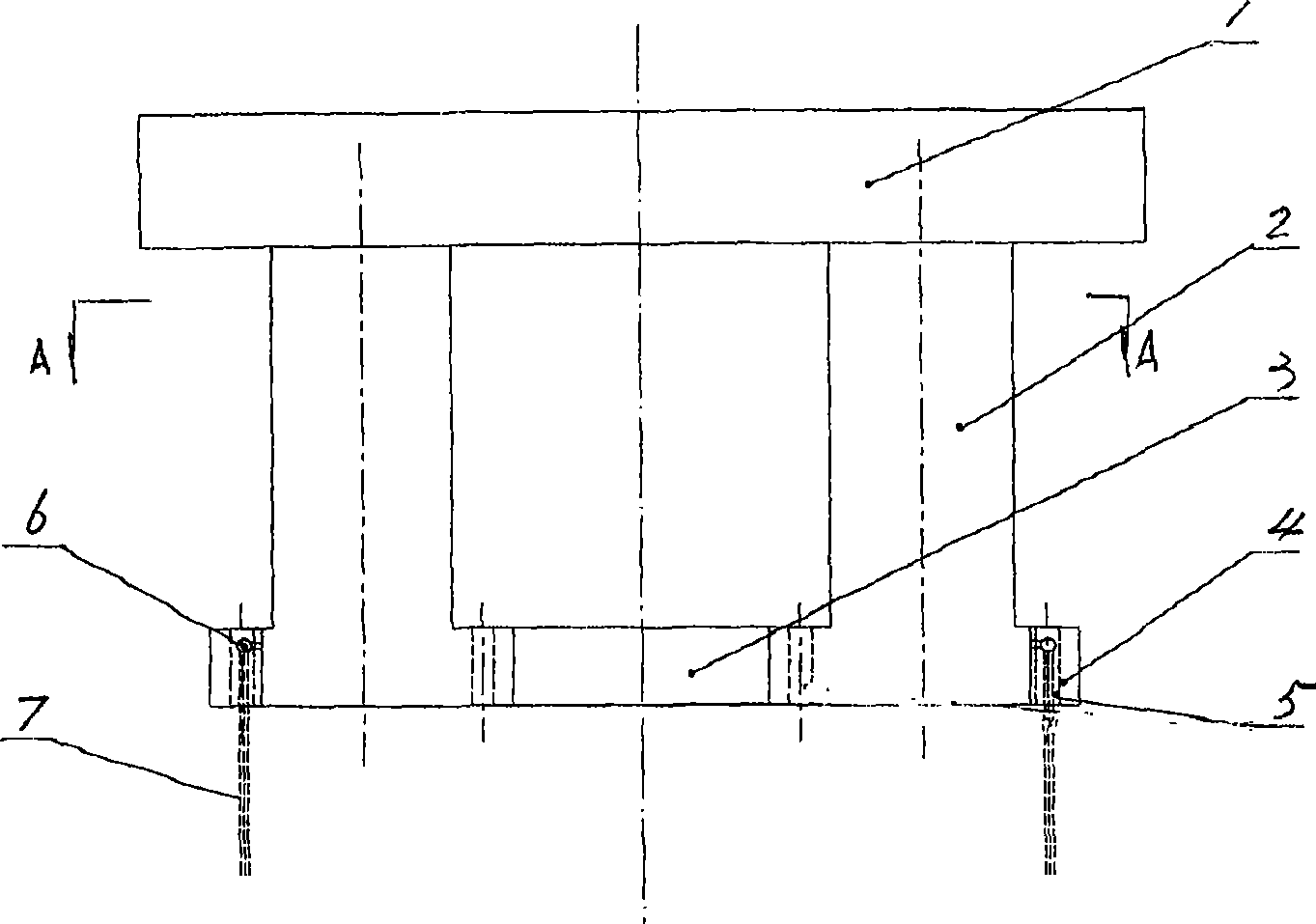 Tension force leg drill platform