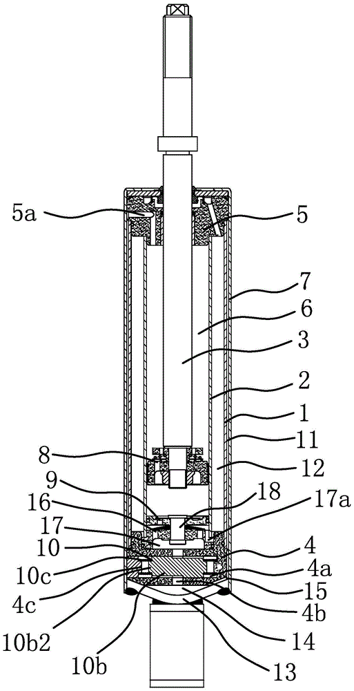 Three-tube adaptive anti-roll shock absorber