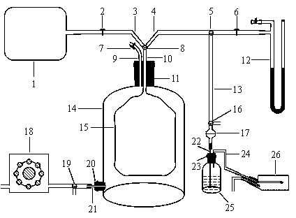 Gas quantitative blending and speed-controlled transmission method and device based on water-gas exchange technology