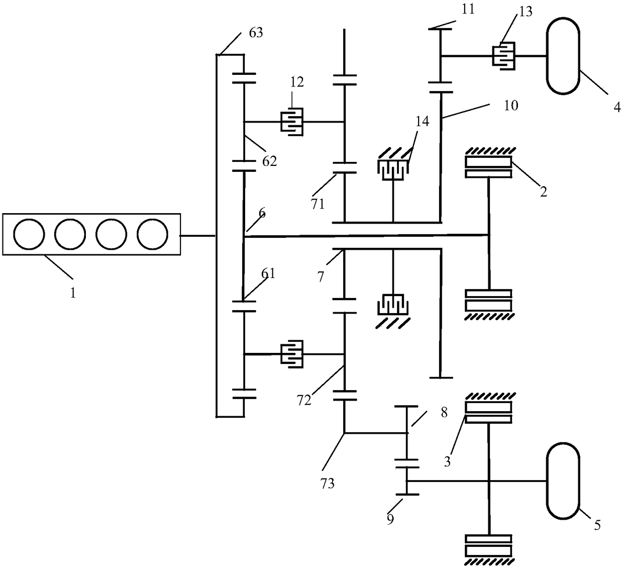 Dual Output Hybrid Transmission Drive