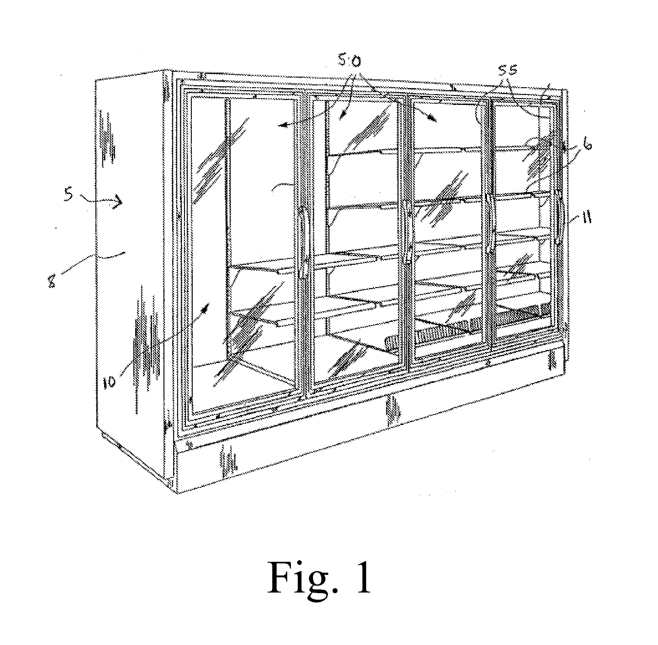 Energy-free refrigeration door and method for making the same