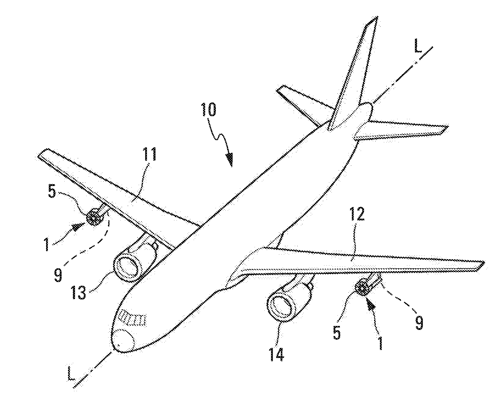 Removable auxiliary power device for aircraft and aircraft adapted to use at least one such device