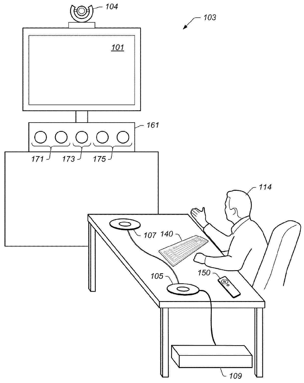 Adjusting a camera whose video is not currently displayed in a videoconferencing system