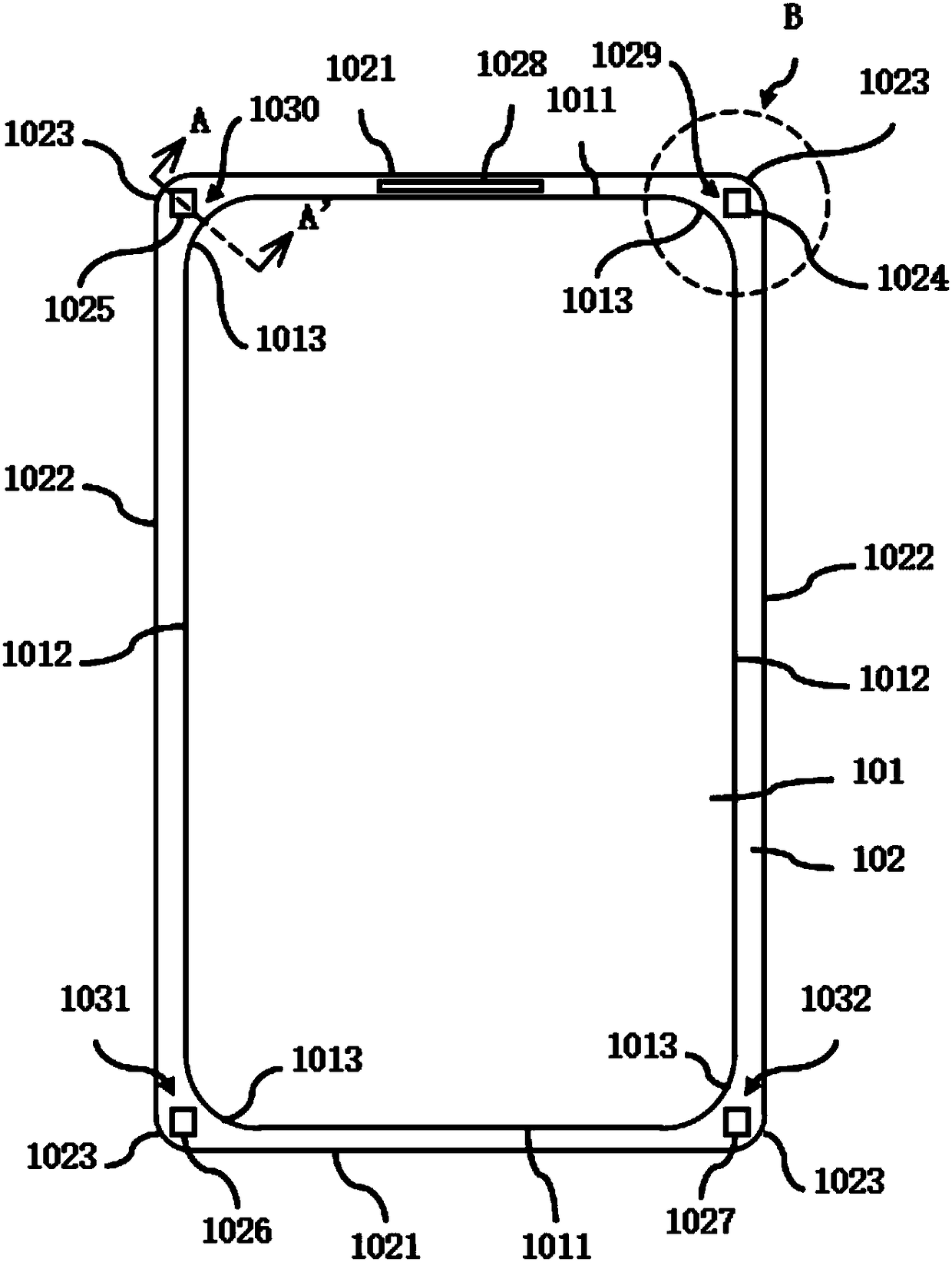 Glass cover plate for display assembly, display assembly and terminal
