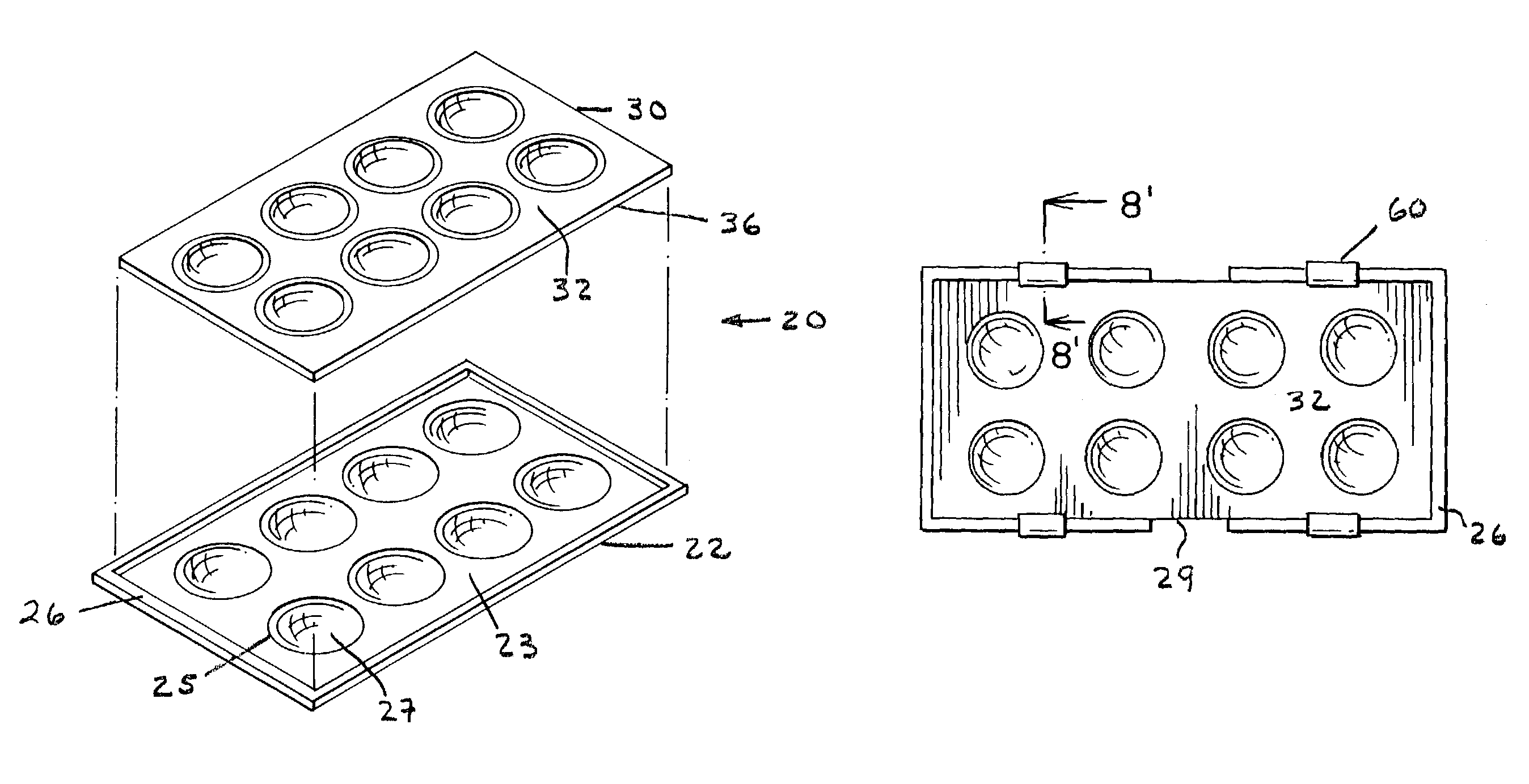 Individual dome molds and baking assembly