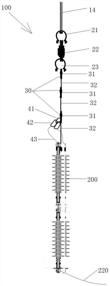 Helicopter sling device and method for hoisting phase-to-phase spacers through helicopter sling method