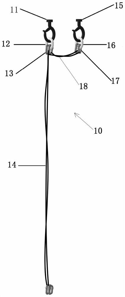 Helicopter sling device and method for hoisting phase-to-phase spacers through helicopter sling method