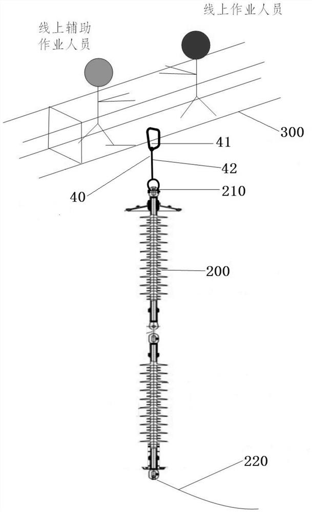 Helicopter sling device and method for hoisting phase-to-phase spacers through helicopter sling method