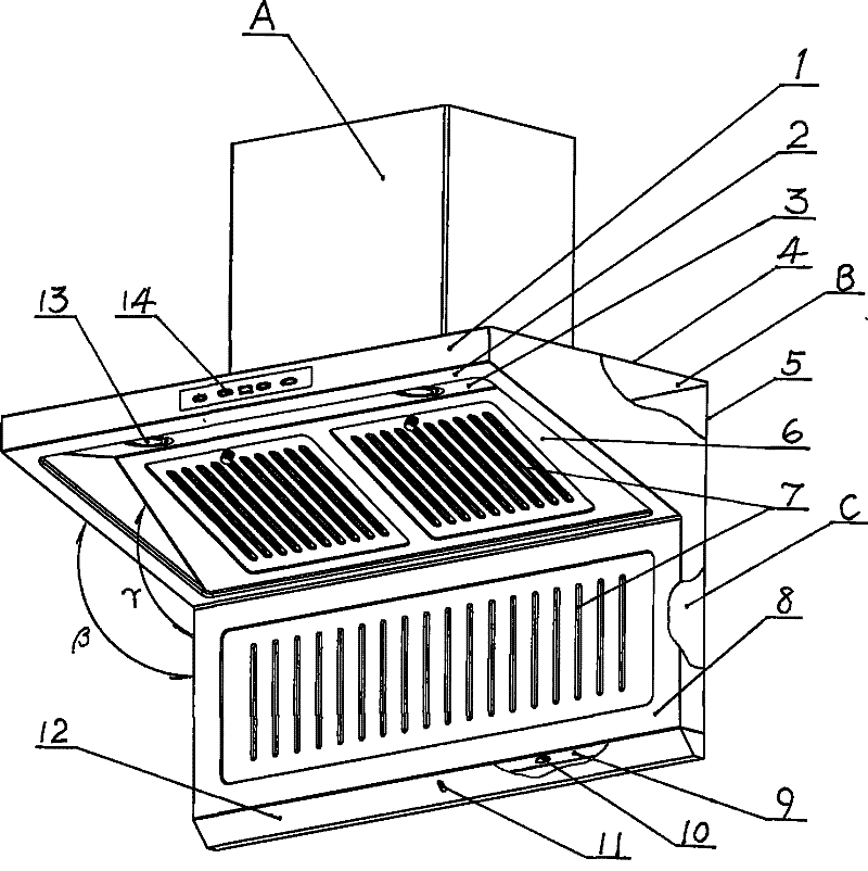 Integrally stretched body pushing double-suction type range hood