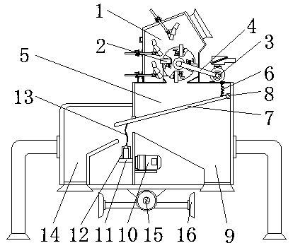 Raw material separation and recycling device for crusher for mechanical and chemical engineering