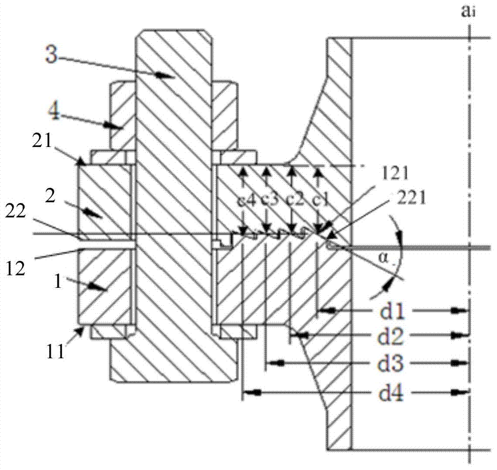 Flanged connection component
