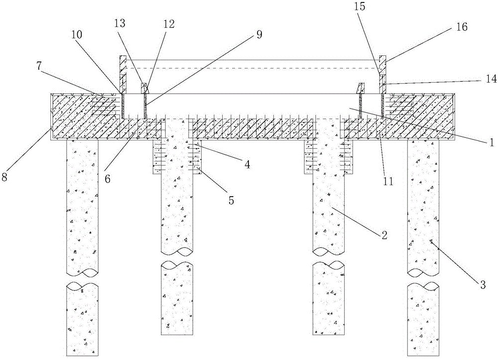 A construction method for strengthening the existing abutment structure by adding piles and enlarging the abutment cap