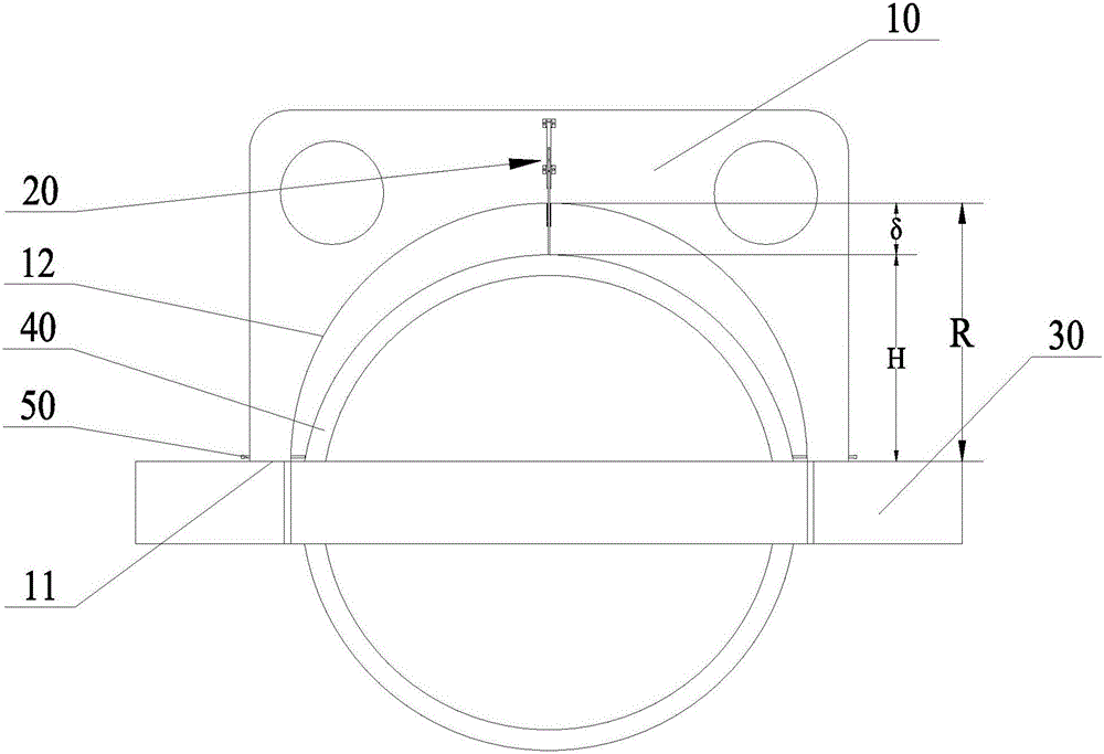 Tool and method for measuring height of semicircular plate of leg chord