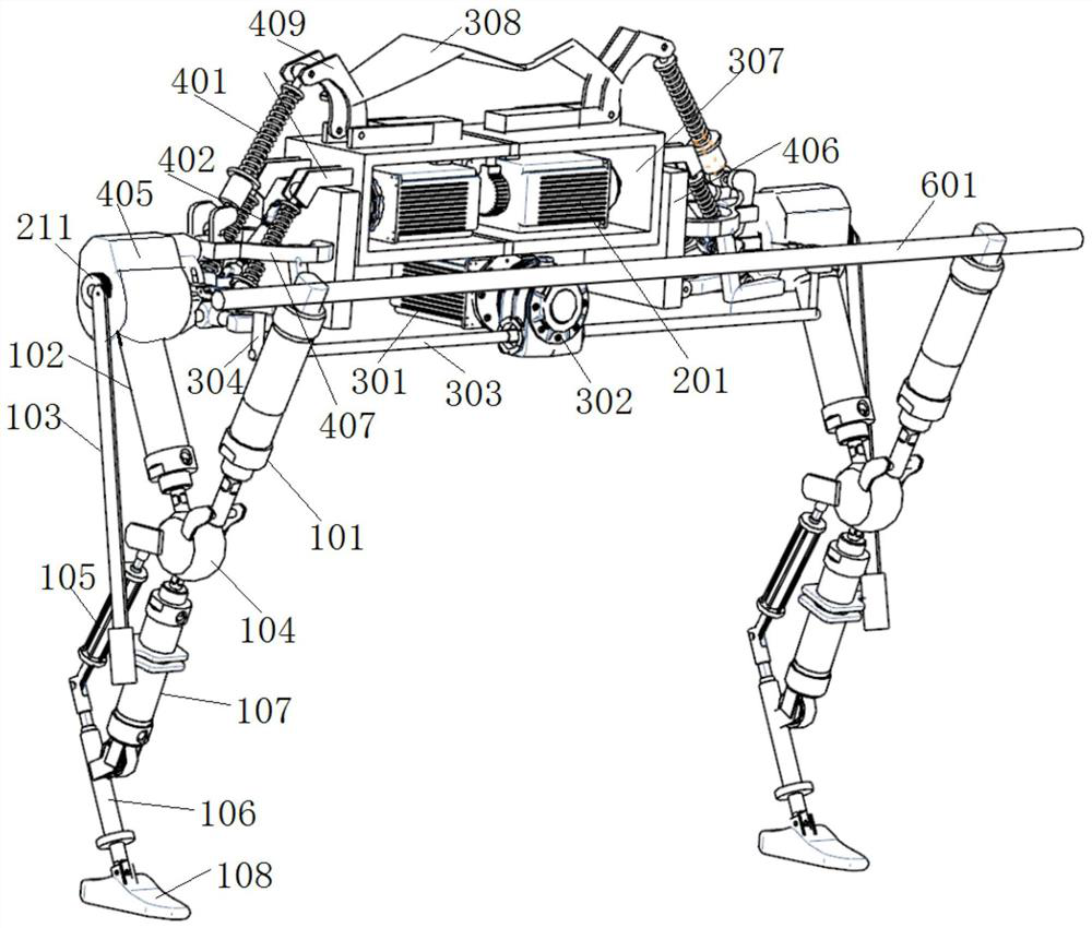 A walking robot leg structure