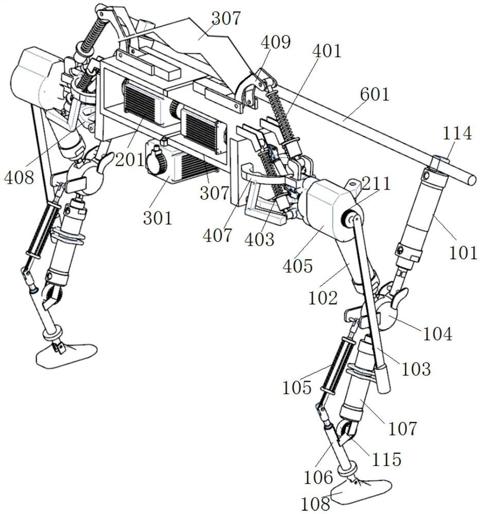 A walking robot leg structure