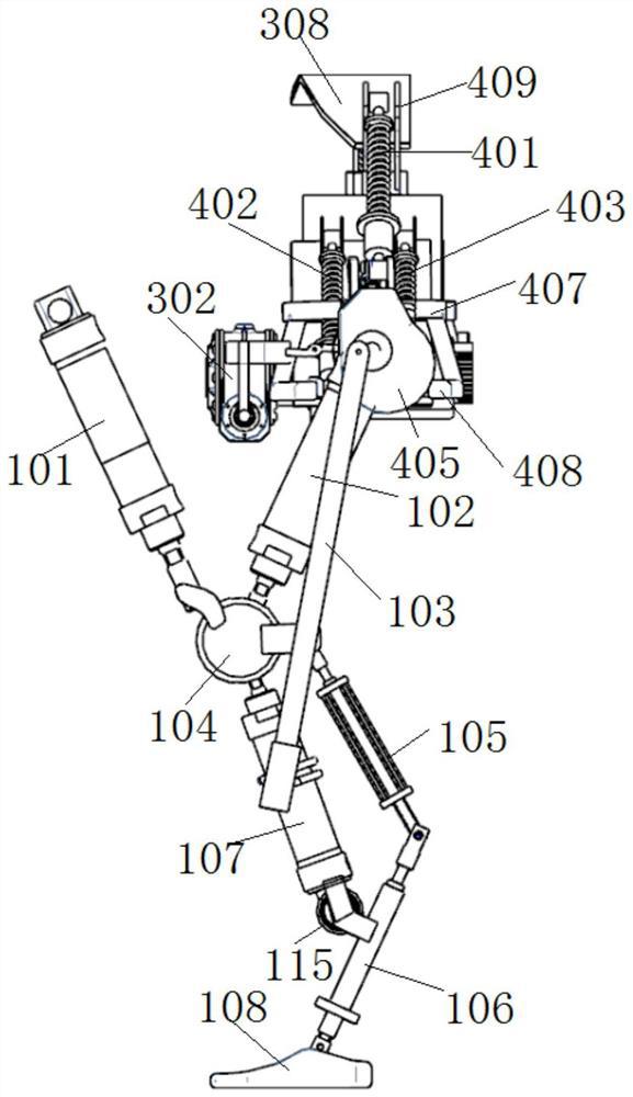 A walking robot leg structure