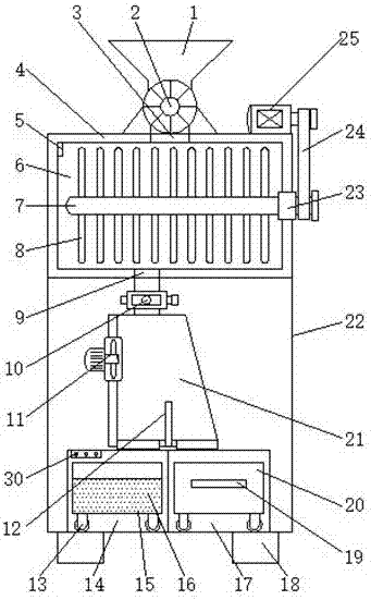 Tea oilseed dehulling and separating device