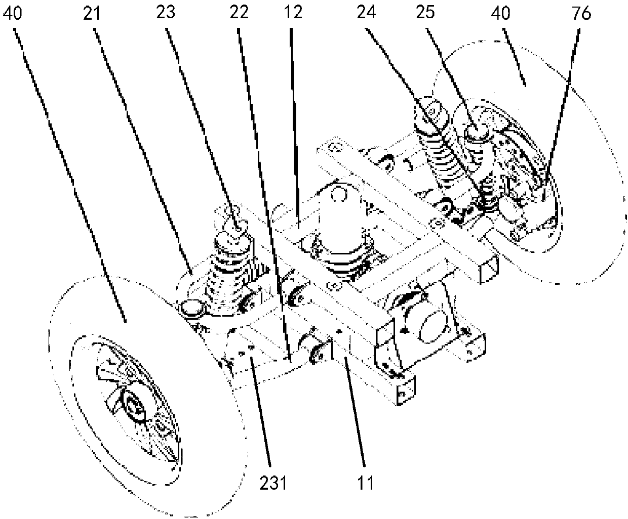 Unmanned distribution robot chassis assembly and unmanned distribution robot