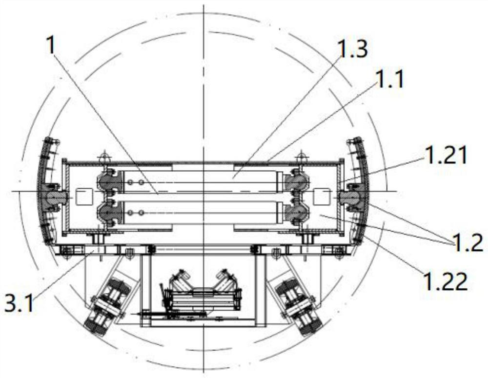 A support system for a roadheader, a roadheader and a roadheading method