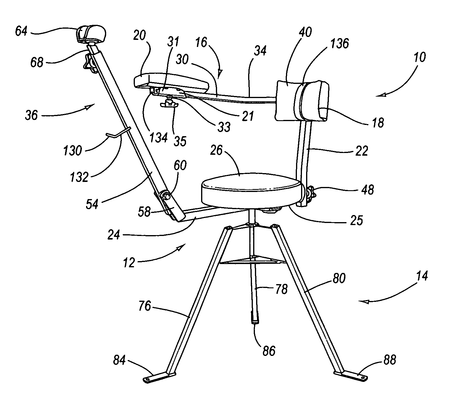 Foldable shooting chair