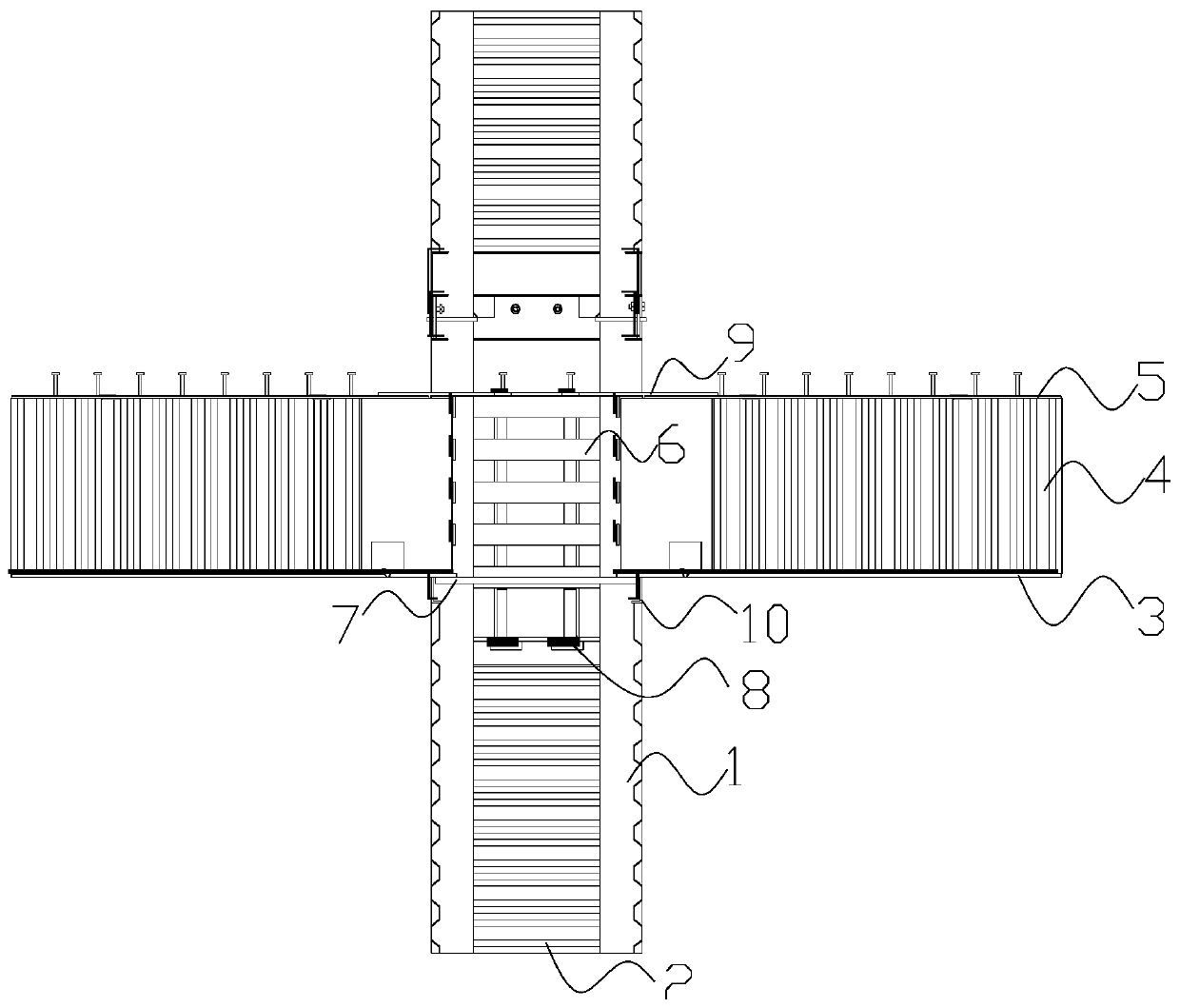 Corrugated steel plate combined frame structure system and application