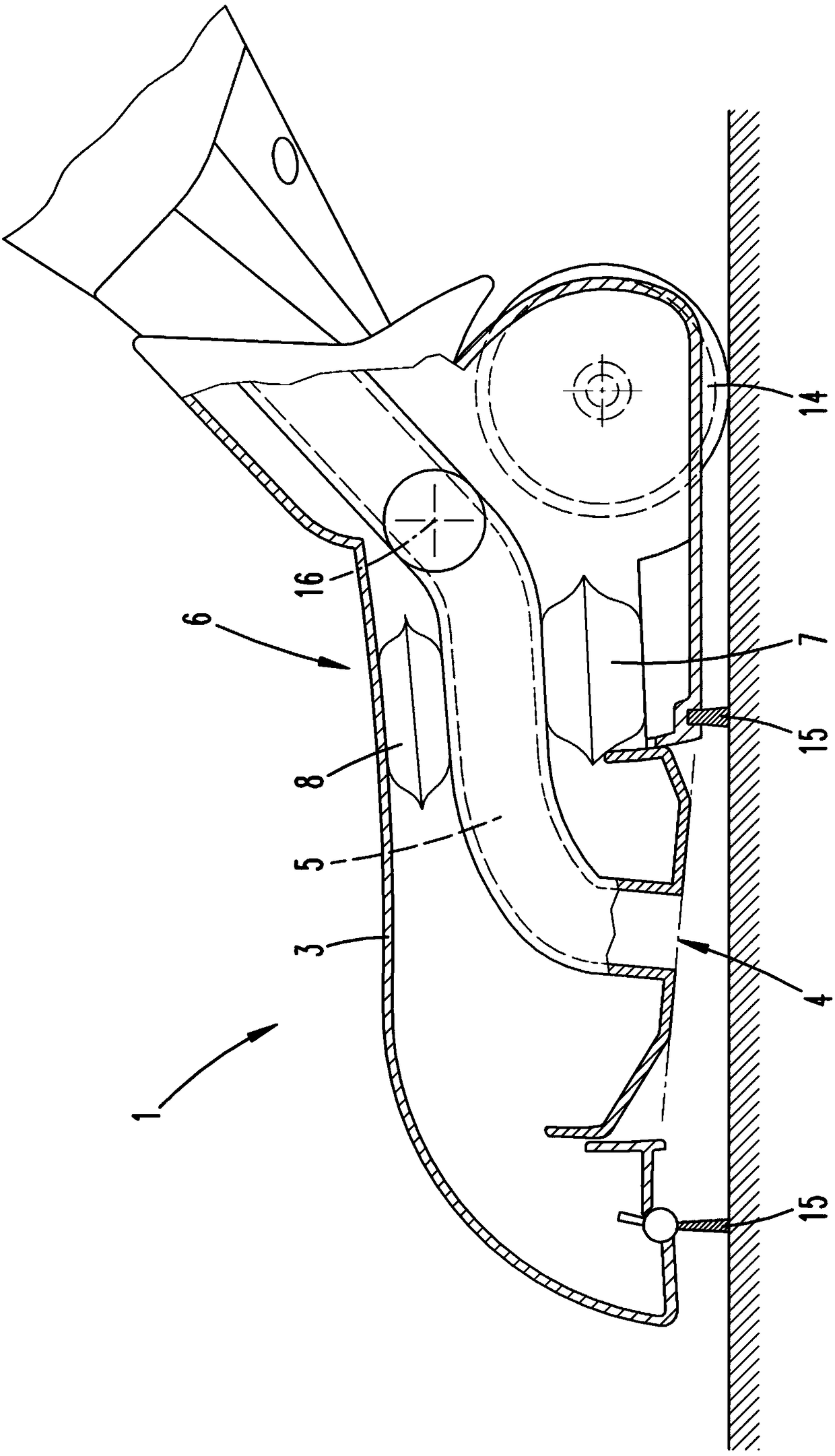 Suction nozzle for a vacuum cleaning device