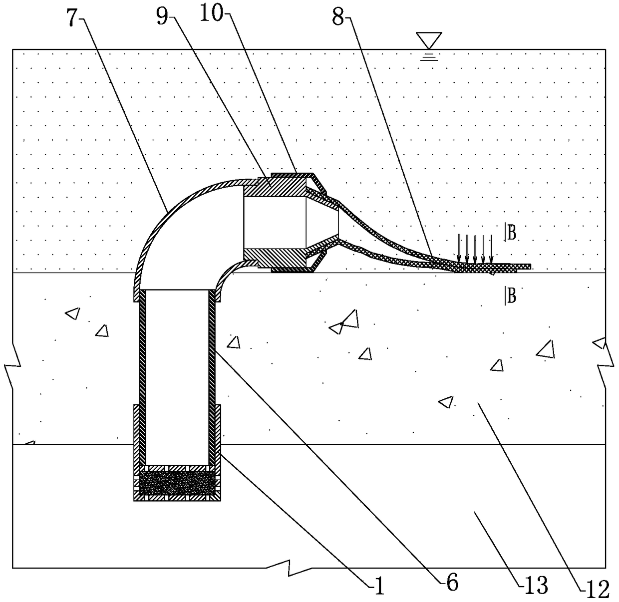 A two-wing type rubber and plastic soft belt type one-way automatic drain