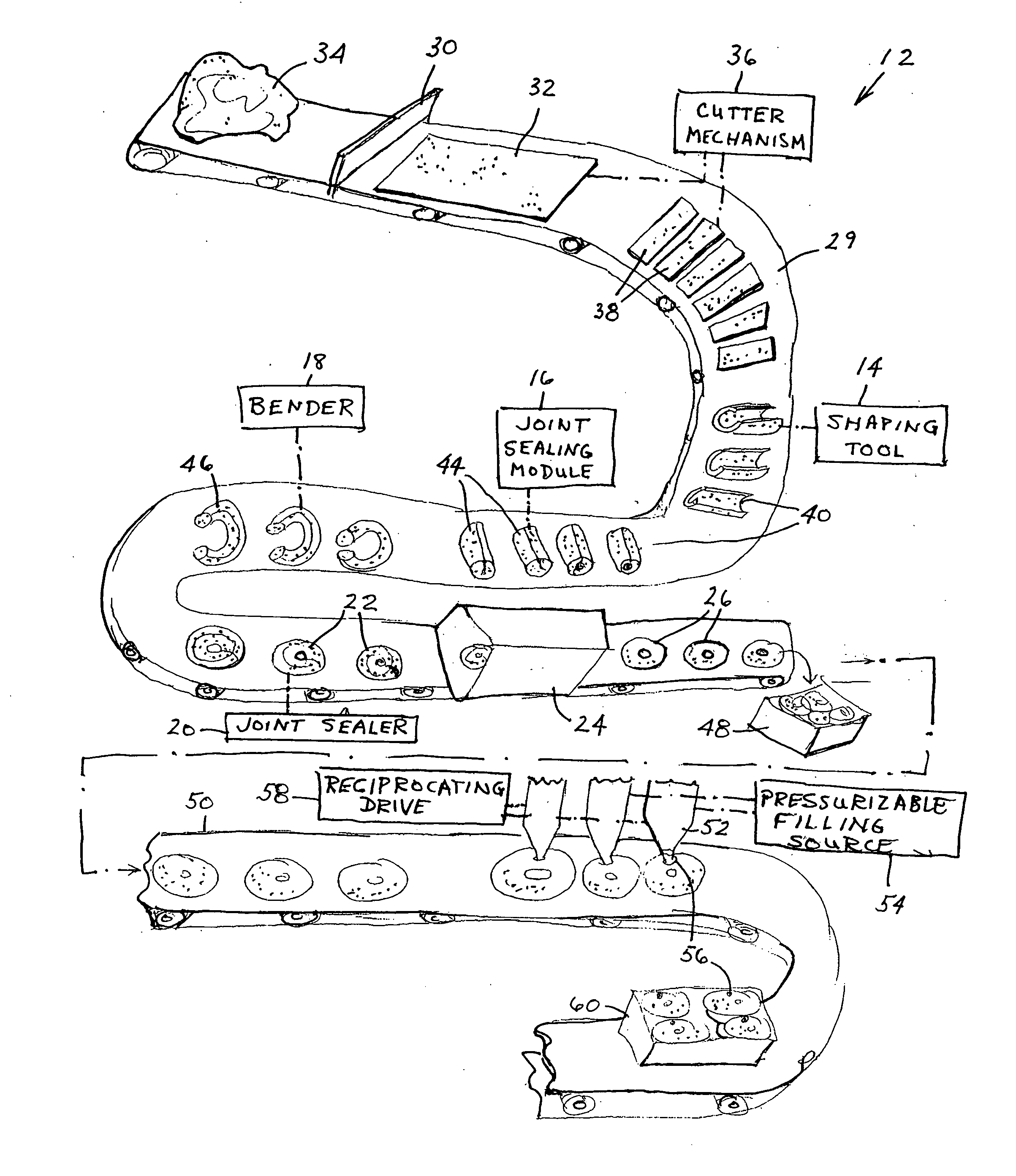 Food forming and cooking apparatus and associated method