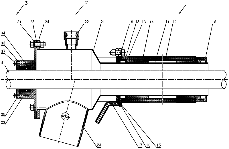 Gas and dust collecting device