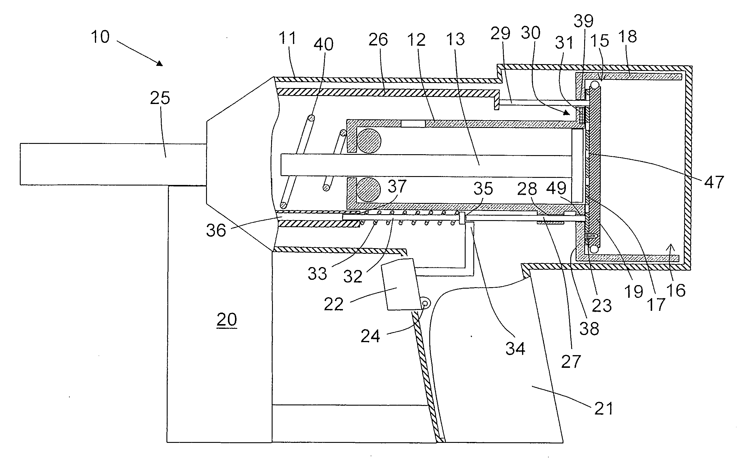 Combustion-engined setting tool