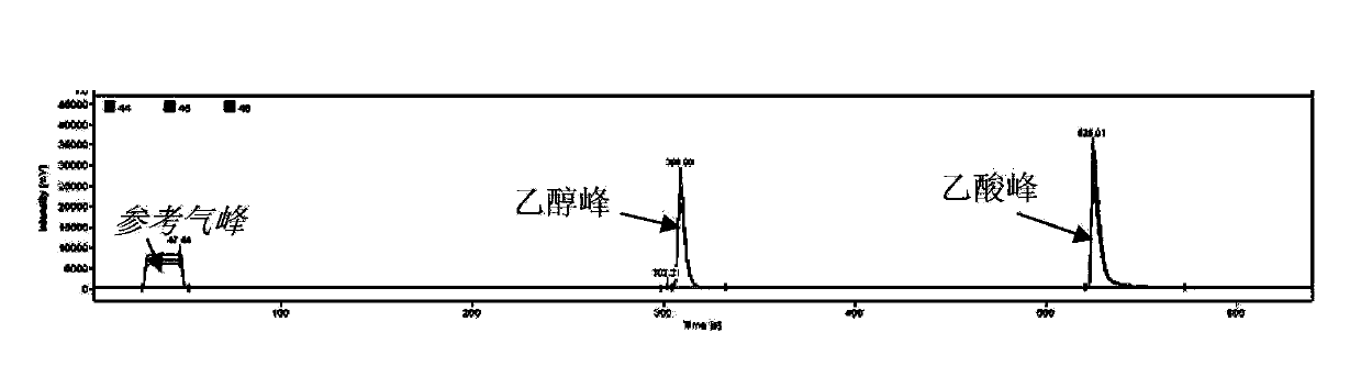 Rapid measuring method for carbon acetate stable isotope in table vinegar