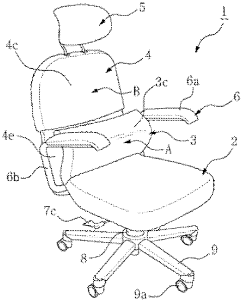 Chair with separate but interconnecting lumbar and thoracic supports