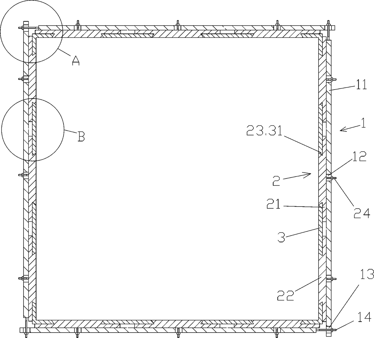 Concrete square column formwork