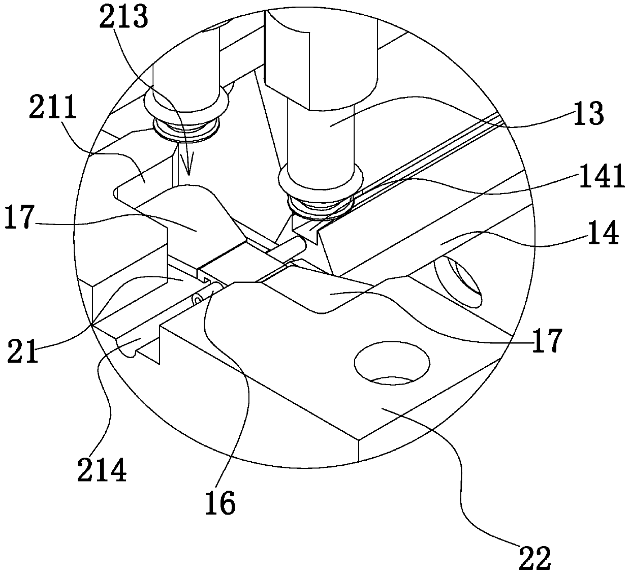 A needle seat directional feeding device