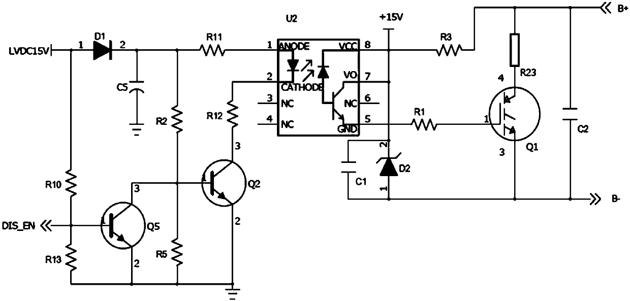 Discharge control circuit used for motor controller and meeting function safety requirements