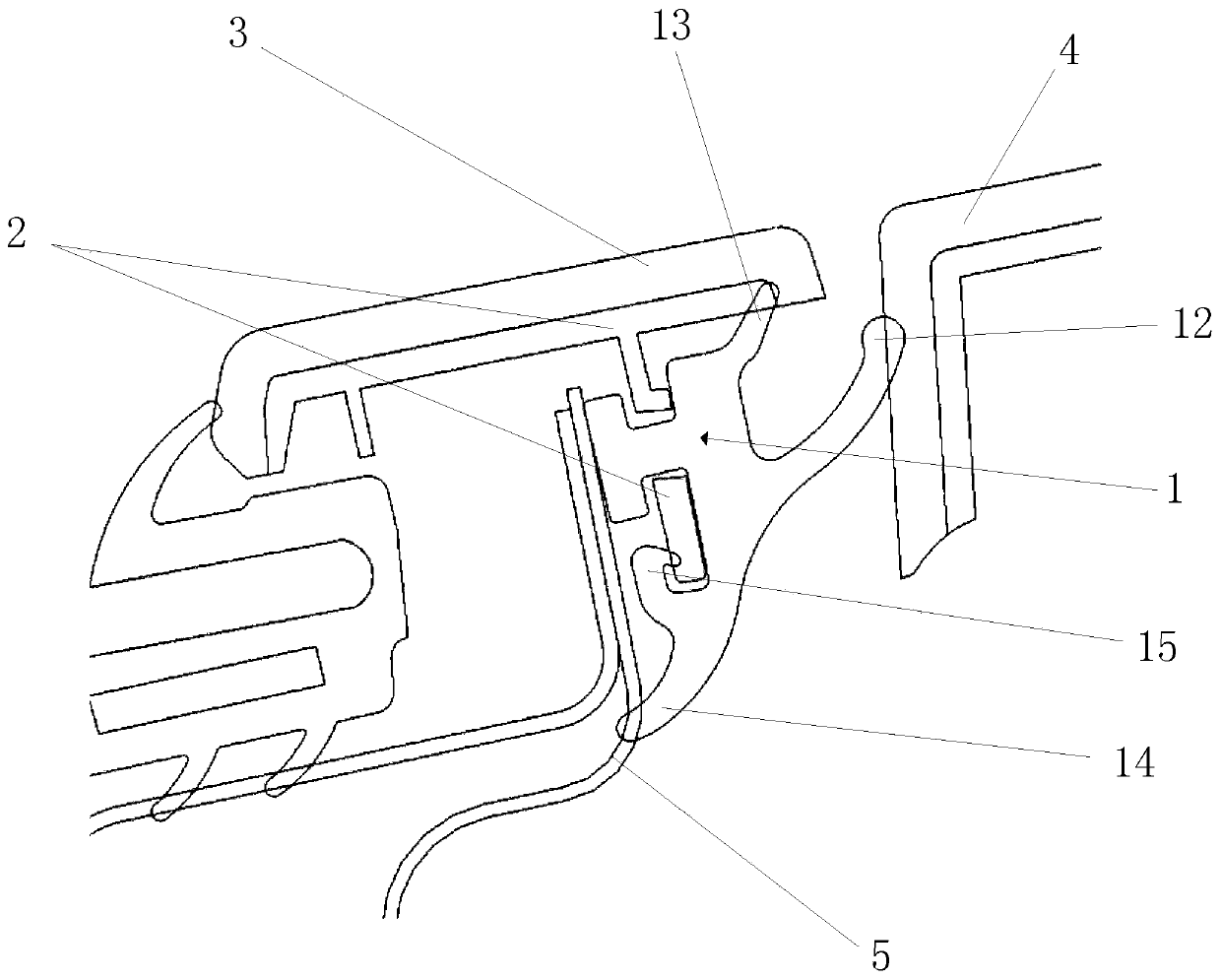 Vehicle door C-pillar parting sealing strip structure