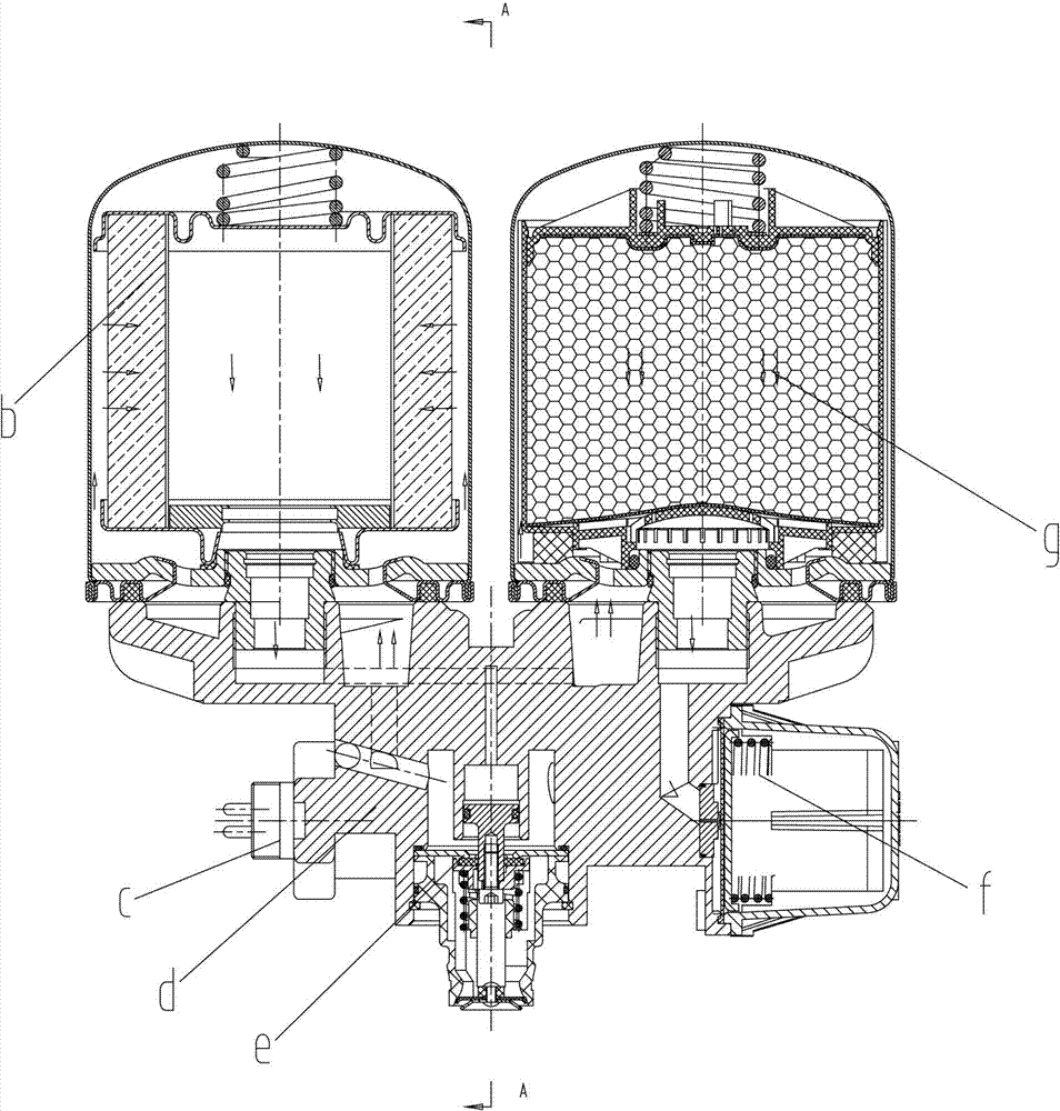Double-cylinder air drier, compressed air brake system and vehicle