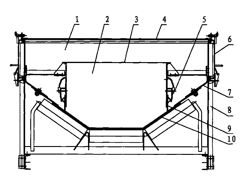 Dustproof material-guiding skirt board for belt conveyor
