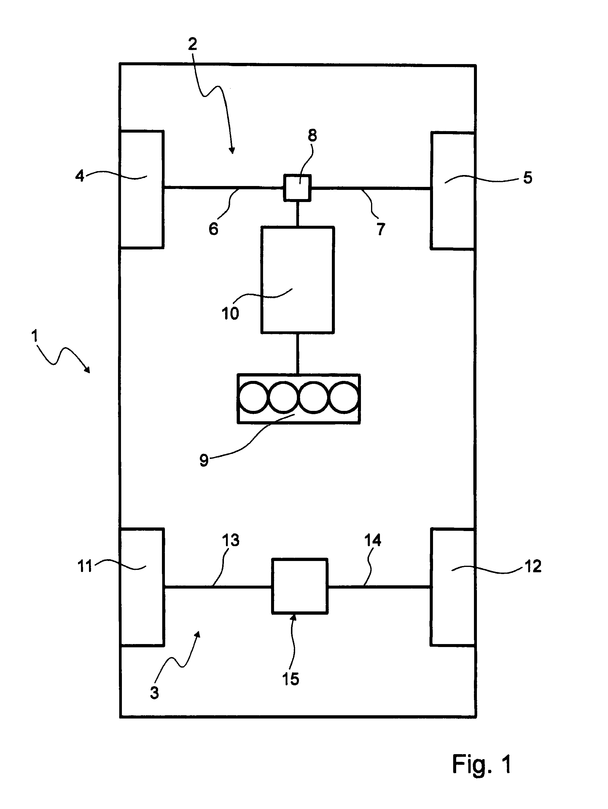 Transmission device comprising at least two output shafts