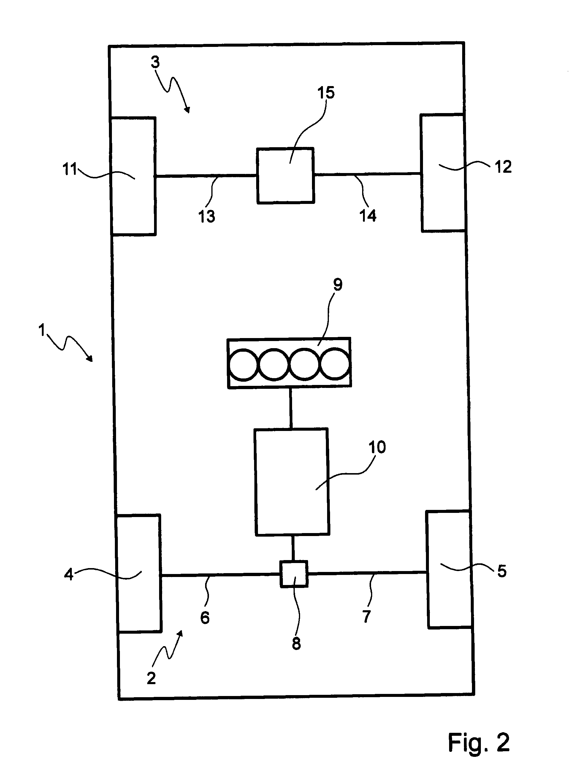 Transmission device comprising at least two output shafts