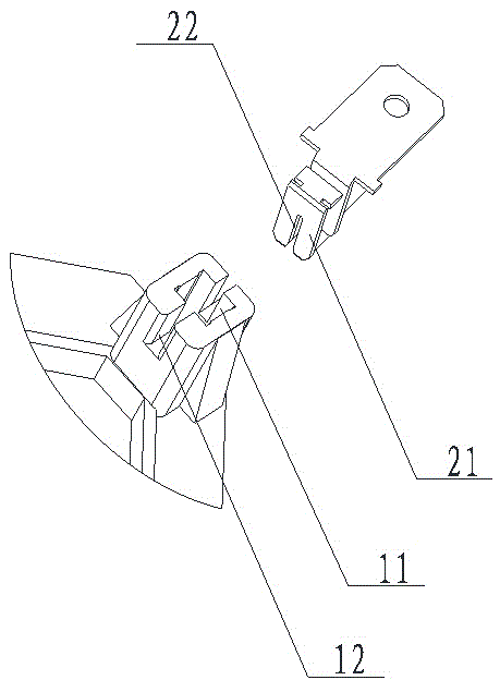 Cord cutting terminal connection structure of stator, motor stator with cord cutting terminal connection structure, and connection method