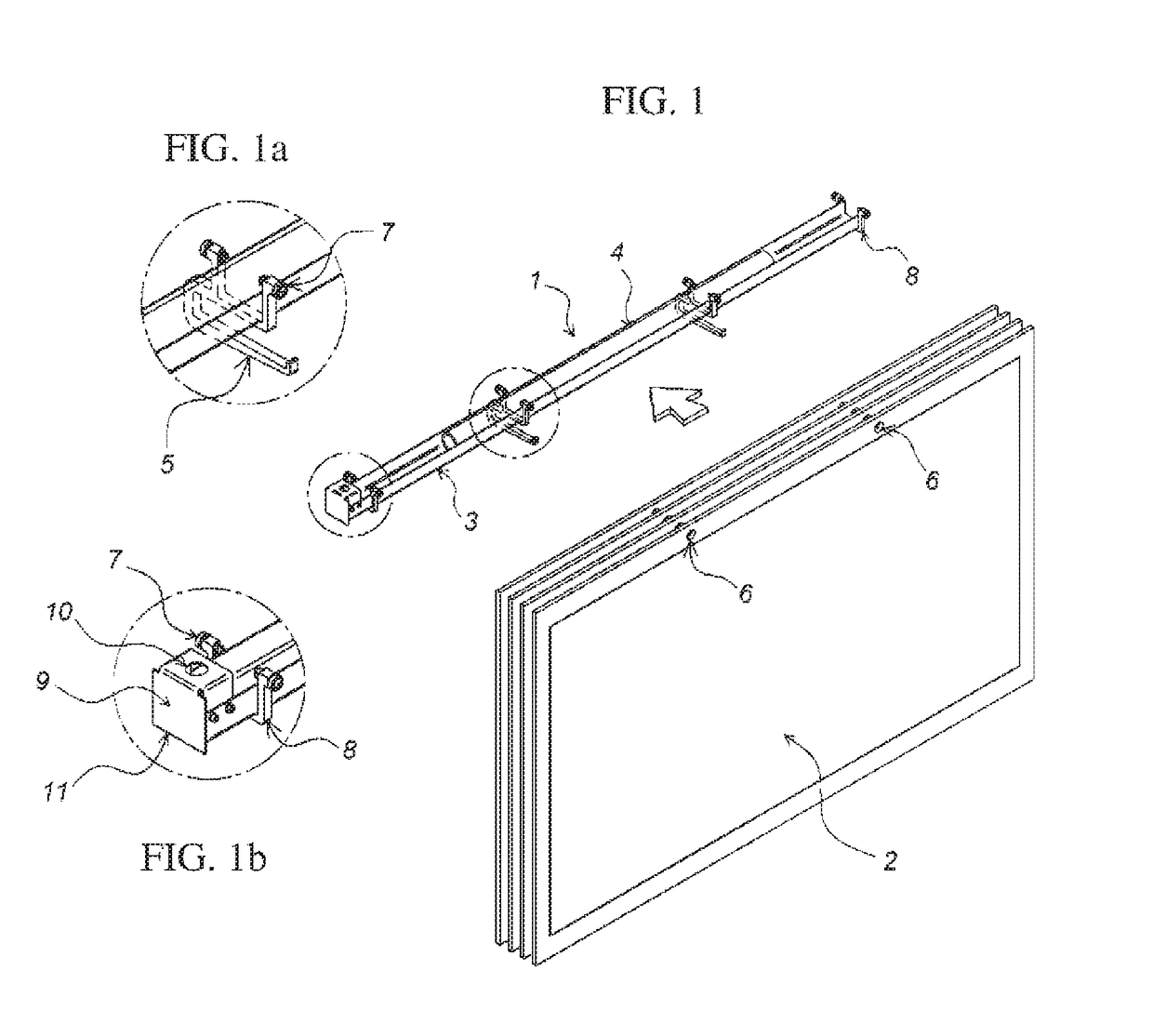 System for handling dies comprising a support and a handler