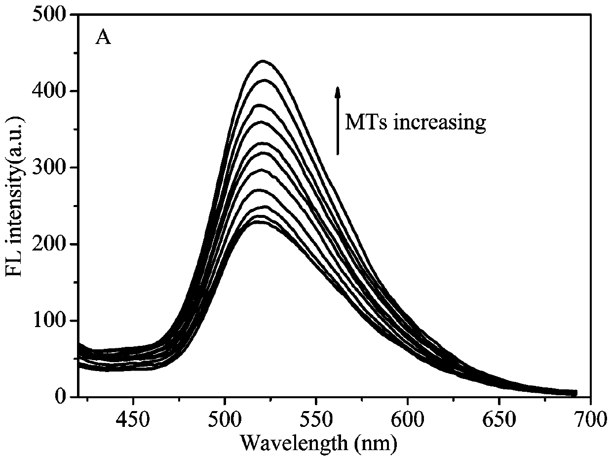 Metallothionein detection method based on carbon quantum dot-gold nanoparticle system
