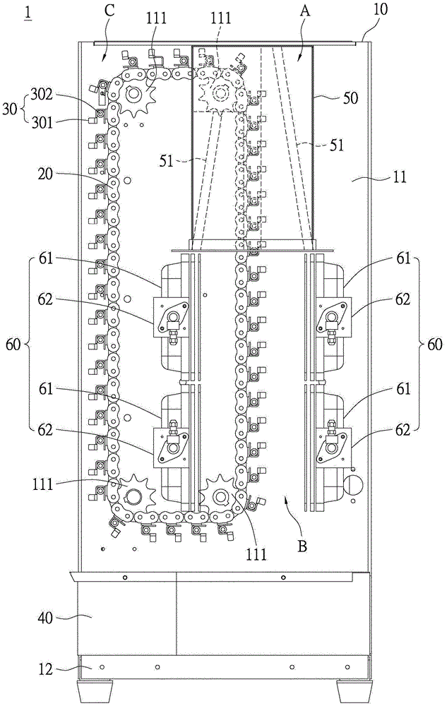 Upright material roasting device and material roasting method thereof