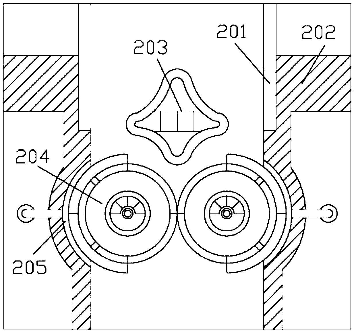 A negative pressure guide device for reducing the self-discharge rate of the battery into the carbon powder