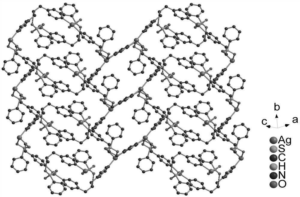A metal silver coordination polymer containing mixed ligands and its preparation method